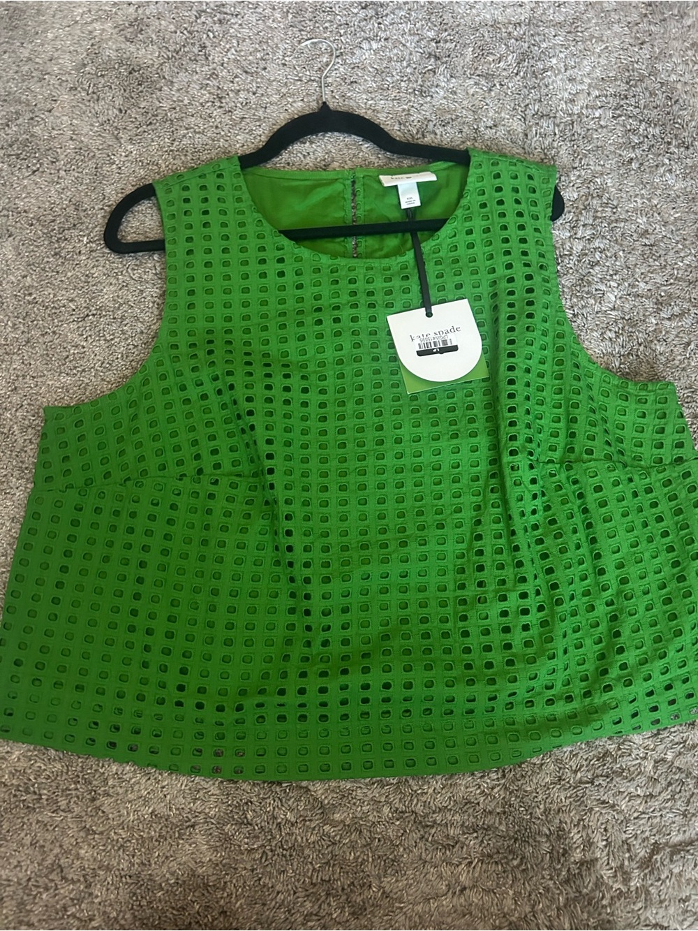 kate spade Green Eyelet Sleeveless Tank Top